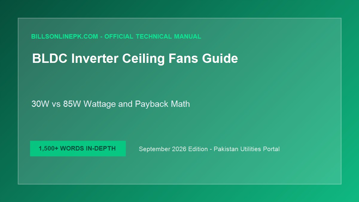 Exhaust Fan & Ceiling Fan Power Consumption in Pakistan 2026: BLDC Energy Saver Guide