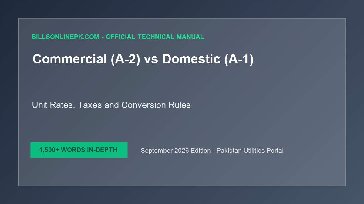 Commercial (A-2) vs Residential (A-1) Electricity Tariff Rates in Pakistan 2026